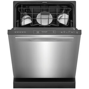 Frigidaire Gallery 24 in. Built-In Dishwasher with Top Control, 52 dBA Sound Level, 14 Place Settings, 5 Wash Cycles & Sanitize Cycle - Stainless Steel, Stainless Steel, hires
