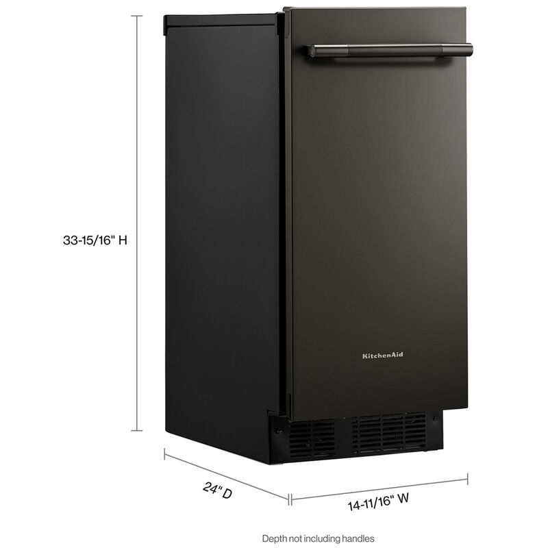 KitchenAid 15 in. Built-In Undercounter Ice Maker with 25 lb. Ice Storage, Auto-Defrost & Digital Control - Black Ore, Black Ore, hires