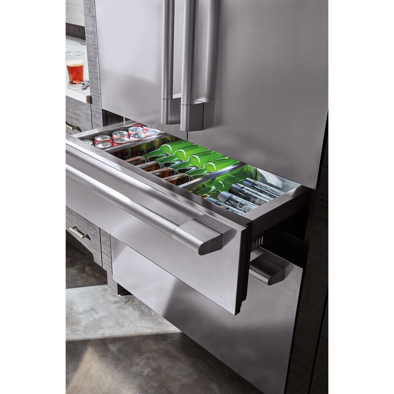 Signature Kitchen Suite 36 in. 19.3 cu. ft. Built-In Smart Counter Depth 4-Door French Door Refrigerator with Internal Water Dispenser - Custom Panel Ready, , hires