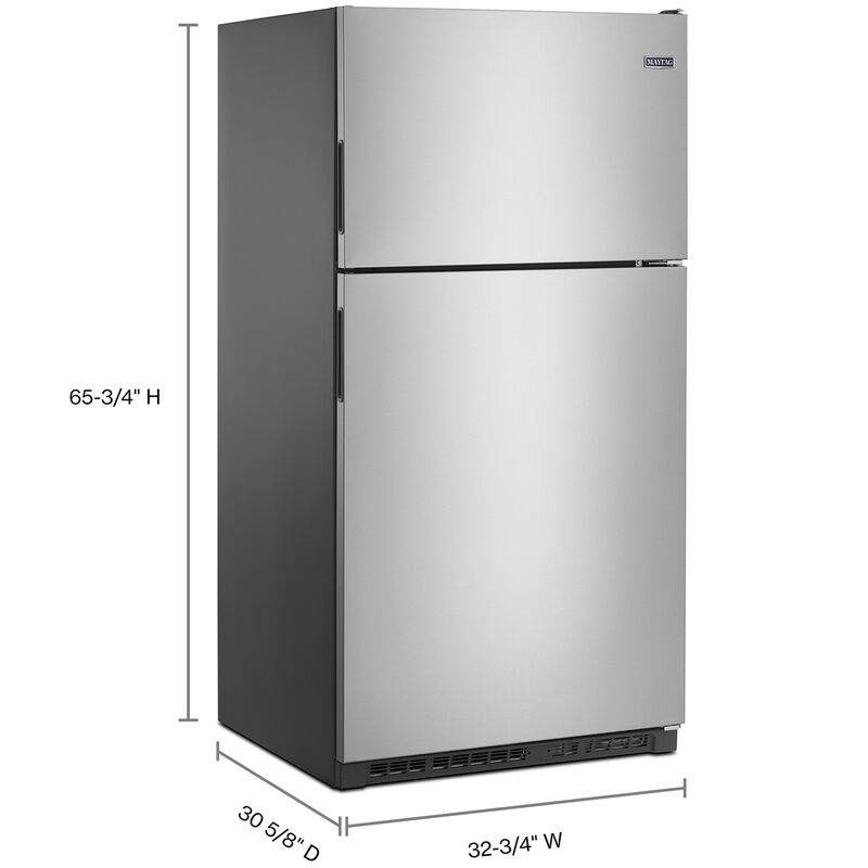 Maytag 33 in. 20.5 cu. ft. Top Freezer Refrigerator - Fingerprint Resistant Stainless Steel, Fingerprint Resistant Stainless, hires