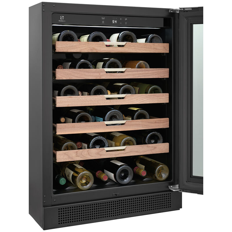 Electrolux 24 in. Freestanding Wine Cooler with Wood Racks, Single Temperature Zone & 41 Bottle Capacity - Stainless Steel, , hires