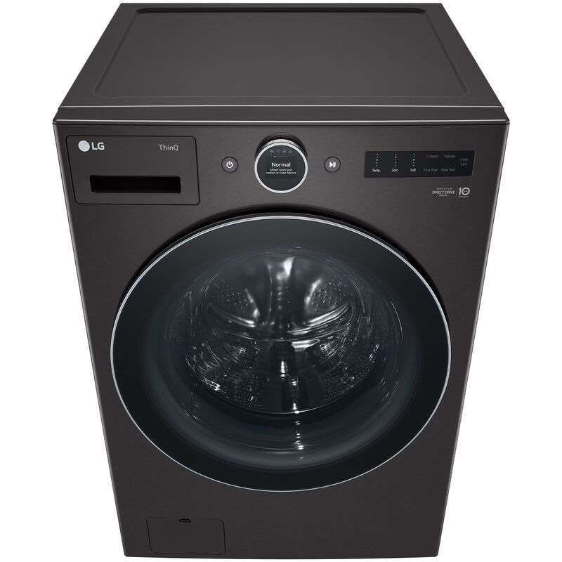 LG 27 in. 5.0 cu. ft. Front Loading Smart Washer with 25 Wash Programs, 19 Wash Options, Sanitize Cycle, Steam Wash & Self Clean - Black Steel, , hires