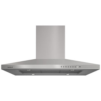 Wolf 42 in. Chimney Style Range Hood, Convertible Venting & 4 LED Lights - Stainless Steel | VI42S