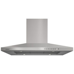Wolf 42 in. Chimney Style Range Hood, Convertible Venting & 4 LED Lights - Stainless Steel, Stainless Steel, hires