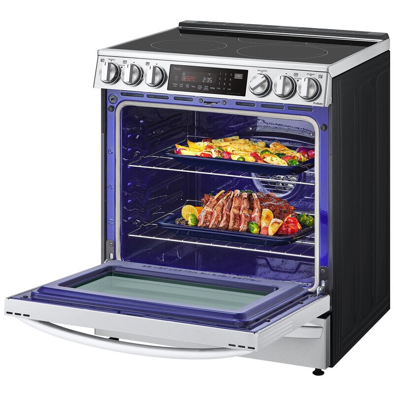 LG InstaView 30 in. 6.3 cu. ft. Smart Air Fry True European Convection Slide-In Electric Range with Radiant Burners - Stainless Steel, Stainless Steel, hires