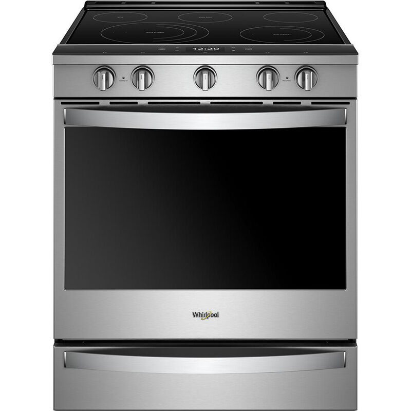 Whirlpool 30 in. 6.4 cu. ft. Smart Convection Oven Slide-In Electric Range  with 5 Smoothtop Burners - Stainless Steel