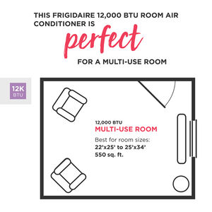 Frigidaire Gallery 12,000 BTU Smart Energy Star Window Air Conditioner with Inverter, 3 Fan Speeds, Sleep Mode & Remote Control - White, , hires
