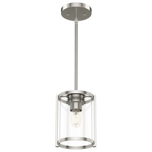 Hunter Astwood 6.25 in. Mini Pendant with Clear Glass - Brushed Nickel, , hires