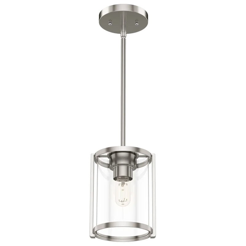 Hunter Astwood 6.25 in. Mini Pendant with Clear Glass - Brushed Nickel, , hires