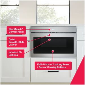 Frigidaire Professional 24 in. 1.2 cu. ft. 1000W Drawer Microwave with Sensor Cooking - Stainless Steel, , hires
