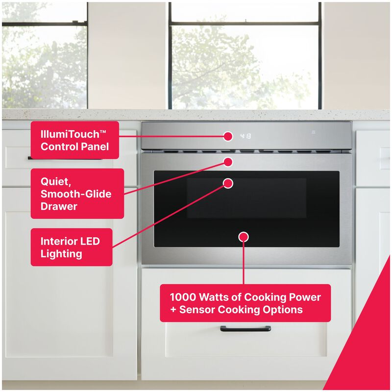Frigidaire Professional 24 in. 1.2 cu. ft. 1000W Drawer Microwave with Sensor Cooking - Stainless Steel, , hires