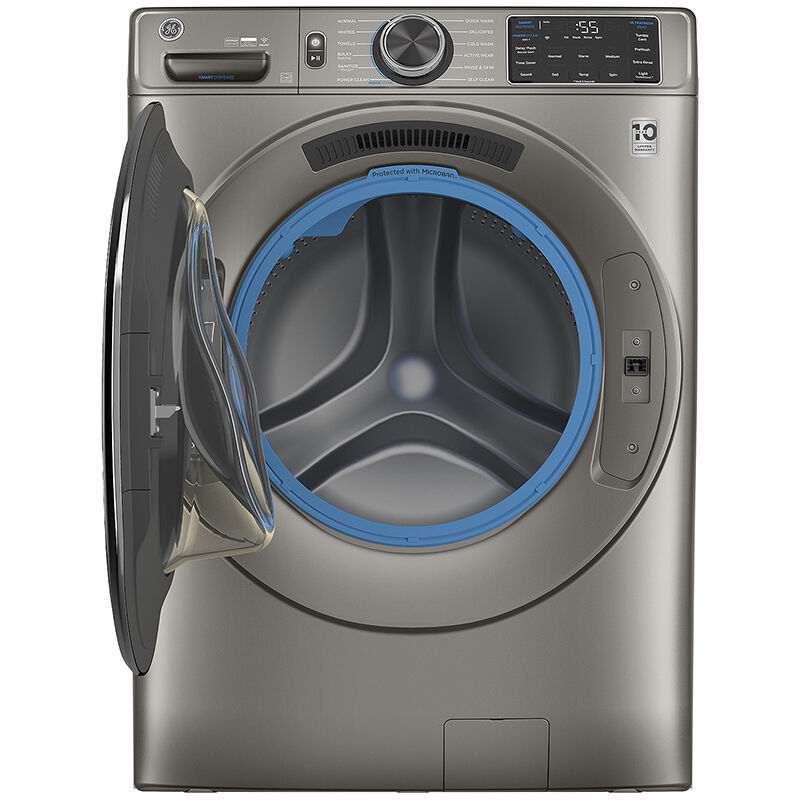 GE 28" 4.8 Cu. Ft. Front Loading Washer with 12 Wash Programs, 9 Wash Options, Sanitize Cycle