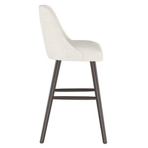 Skyline Furniture Modern Mid Century Bar Stool in Linen Fabric - Talc, Talc, hires