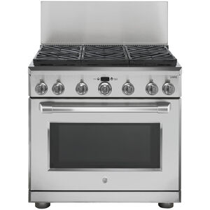 GE 36 in. Professional 12 in. Backsplash - Stainless Steel, , hires