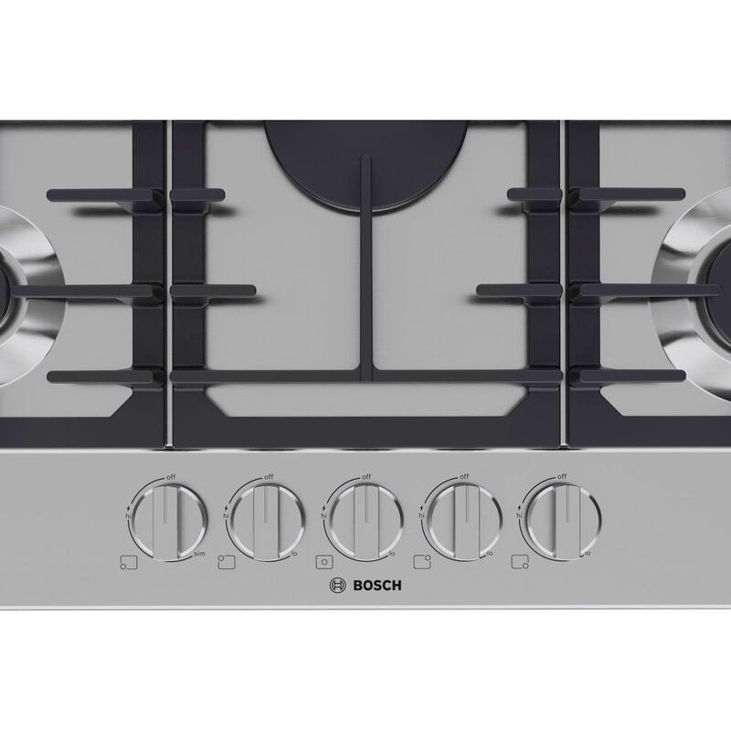 Bosch 300 Series 30 in. 5-Burner Natural Gas Cooktop with Simmer Burner & Power Burner - Stainless Steel, , hires