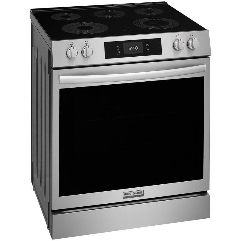 Frigidaire Gallery 30 in. 6.2 cu. ft. Air-Fry True European Convection Steam Oven Electric Range with Stone-Baked Pizza, 5 Smoothtop Burners - Stainless Steel, , hires