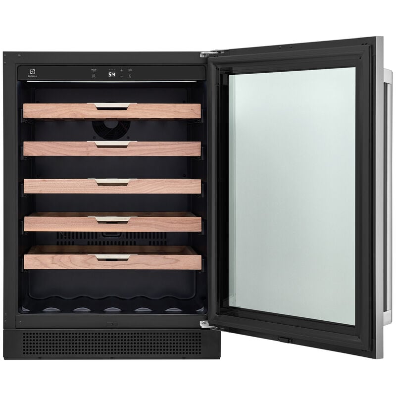 Electrolux 24 in. Freestanding Wine Cooler with Wood Racks, Single Temperature Zone & 41 Bottle Capacity - Stainless Steel, , hires
