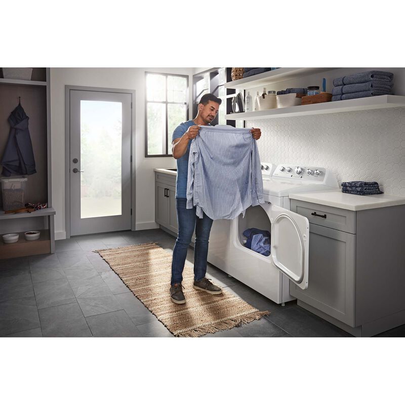Maytag 29 in. 7.0 cu. ft. Front Load Gas Dryer with 10 Dryer Programs, 4 Dry Options & Wrinkle Care - White, White, hires