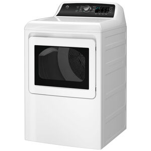 GE 27 in. 7.4 cu. ft. Electric Dryer with Sanitize Cycle & Sensor Dry - White, , hires