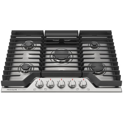 Frigidaire Gallery 30 in. 5-Burner Natural Gas Cooktop with Simmer Burner & Power Burner - Stainless Steel | GCCG3048AS