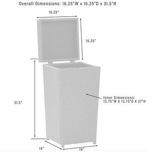 Crosley Palm Harbor Wicker Outdoor Trash Can - Brown, Brown, hires