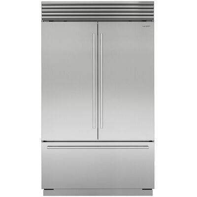 Sub-Zero Classic Series 48 in. Built-In 28.9 cu. ft. Smart French Door Refrigerator with Tubular Handles & Internal Water Dispenser - Stainless Steel | CL485UFDIDST