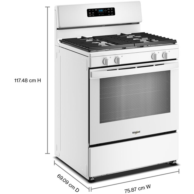 Whirlpool 30 in. 5.1 cu. ft. Gas Range with 4 Sealed Burners - White, , hires