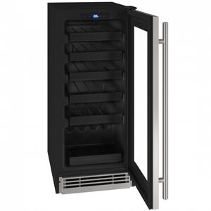 U-Line 1 Class 15 in. Undercounter Wine Cooler with Metal Racks, Single Temperature Zone & 24 Bottle Capacity - Stainless Steel, Stainless Steel, hires