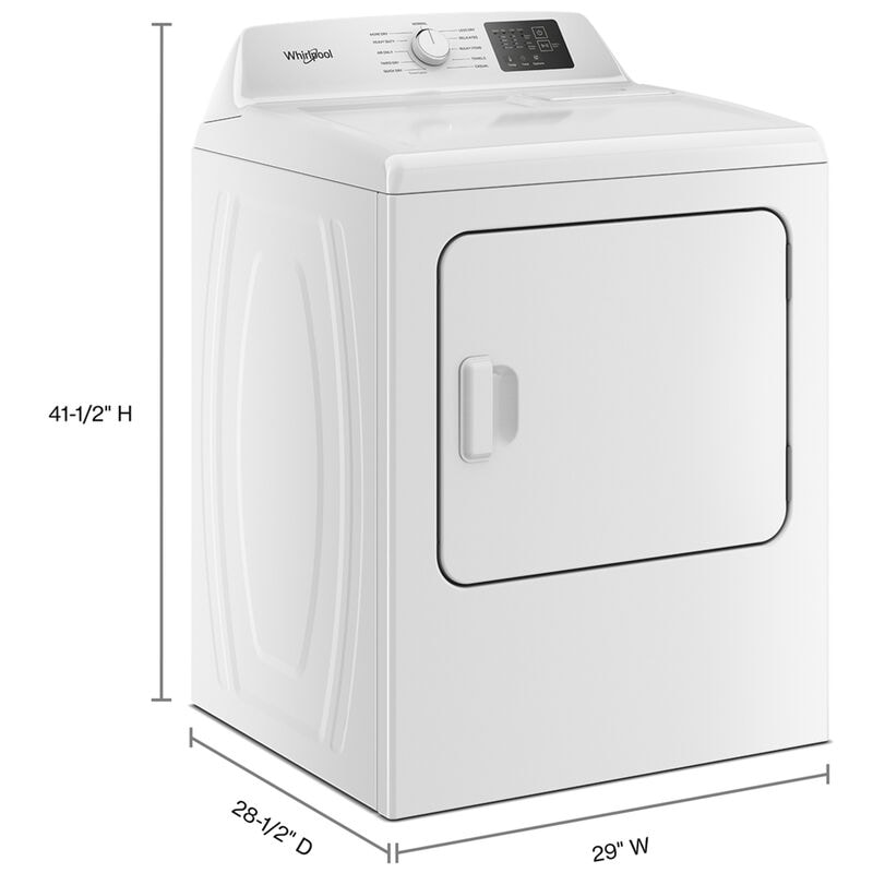 Whirlpool 29 in. 7.0 cu. ft. Electric Long Vent Dryer with Sensor Dry - White, , hires