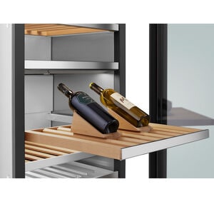 Signature Kitchen Suite Instaview 24 in. Built-in Smart Wine Cooler with Metal & Wood Racks, Multi-Temperature Zones & 113 Bottle Capacity - Custom Panel Ready, , hires