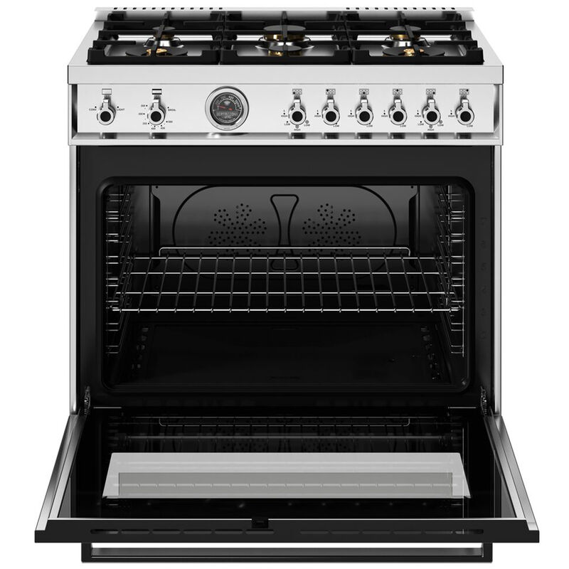 Bertazzoni Professional Series 36 in. 5.9 cu. ft. Convection Oven Freestanding Natural Gas Range with 6 Sealed Burners & Griddle - Stainless Steel, Stainless Steel, hires