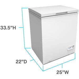 Avanti 25 in. 5.0 cu. ft. Chest Compact Freezer with Knob Control - White, , hires
