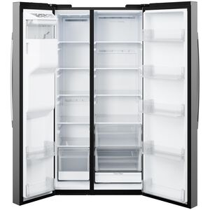 GE 36 in. 23.6 cu. ft. Counter Depth Side-by-Side Refrigerator with Ice & Water Dispenser - Fingerprint Resistant Stainless Steel, Fingerprint Resistant Stainless, hires