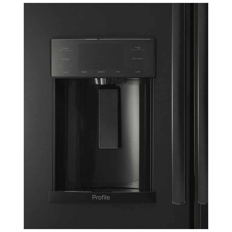 GE Profile 36 in. 27.7 cu. ft. French Door Refrigerator with External Ice Water Dispenser Black Stainless Steel P.C. Richard Son