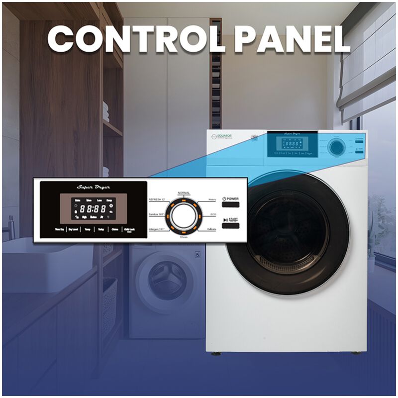 Equator Premium Compact 24 in. 3.1 cu. ft. Stackable Electric Dryer with Sensor Dry & Sanitize Cycle - White, , hires