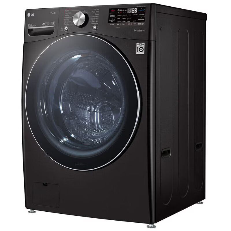 LG 27 in. 5.0 cu. ft. Smart Stackable Front Load Washer with TurboWash 360, Sanitize & Steam Wash Cycle - Black Steel, Black Steel, hires
