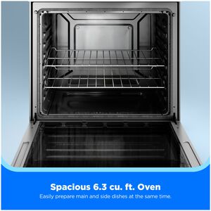 Midea 30 in. 6.3 cu. ft. Electric Range with Radiant Burners - Stainless Steel, , hires