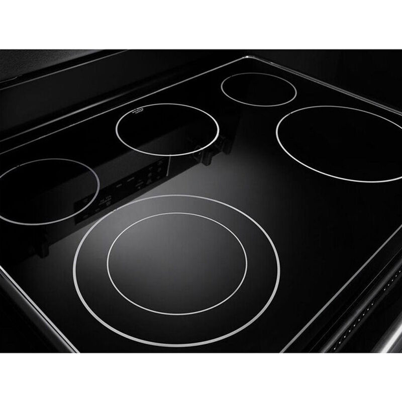 Maytag 30 in. 5.3 cu. ft. Oven Freestanding Electric Range with 5 Smoothtop  Burners - Stainless Steel | P.C. Richard u0026 Son
