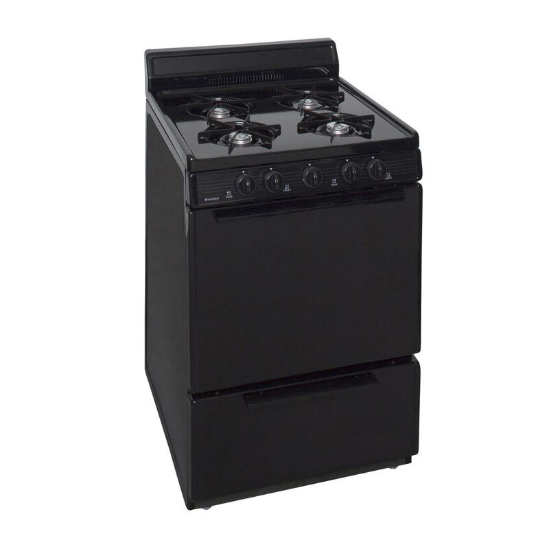 Premier 24 in. 3 cu. ft. Gas Range with Open Burners - Black, Black, hires