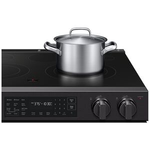 Samsung Bespoke 30 in. 6.3 cu. ft. Smart Air-Fry True European Convection Slide-In Electric Range with Radiant Burners - Matte Black Steel, Matte Black Steel, hires
