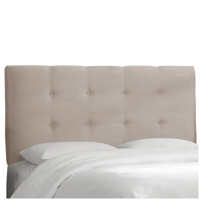 Skyline Furniture Tufted Micro-Suede Fabric Full Size Upholstered Headboard - Platinum | 791FPRMPLT