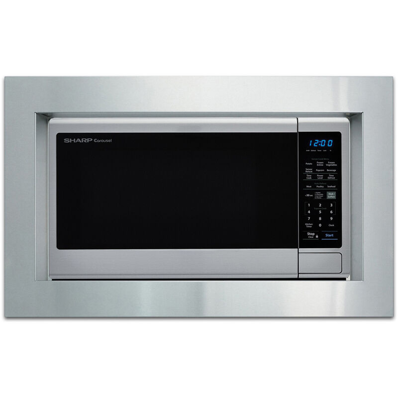 Sharp 30 in. Built-in Trim Kit for Microwaves - Stainless Steel, , hires