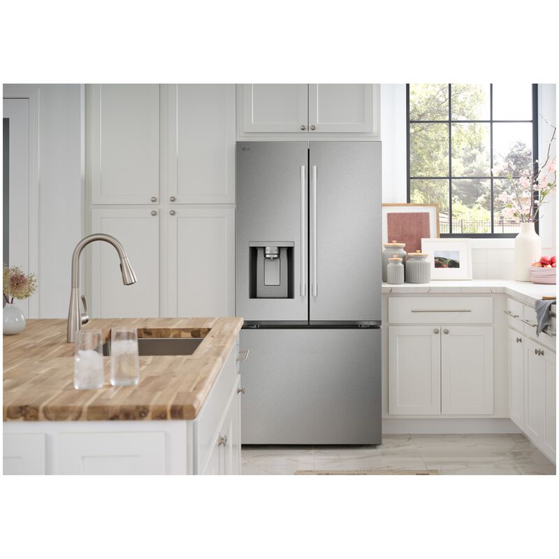 LG 33 in. 20.2 cu. ft. Smart Counter Depth French Door Refrigerator with Ice & Water Dispenser - PrintProof Stainless Steel, , hires