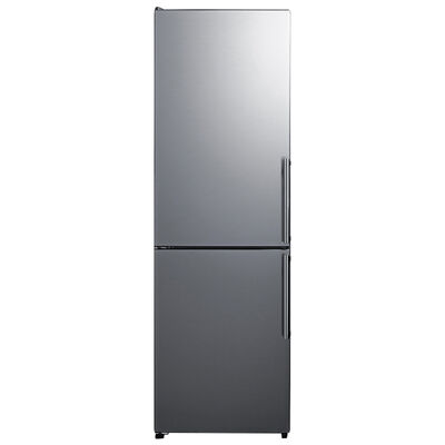 Summit Thin Line Series 24 in. 10.8 cu. ft. Counter Depth Left-Hinged Bottom Freezer Refrigerator - Stainless Steel Look | FFBF235PLLHD