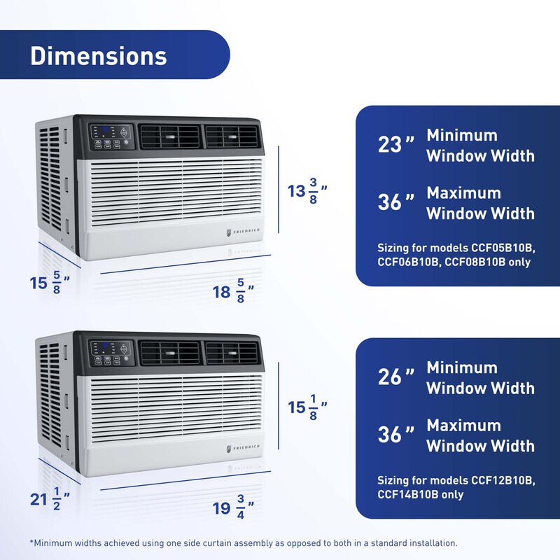 Friedrich Chill Premier Series 5,000 BTU 120V Smart Window Air Conditioner with 3 Fan Speeds, Remote Control & R-32 Refrigerant - White, , hires