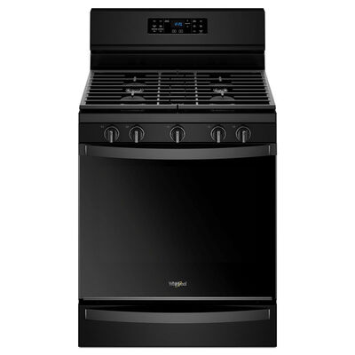 Whirlpool 30 in. 5.8 cu. ft. Convection Oven Freestanding Gas Range with 5 Sealed Burners & Griddle - Black | WFG775H0HB