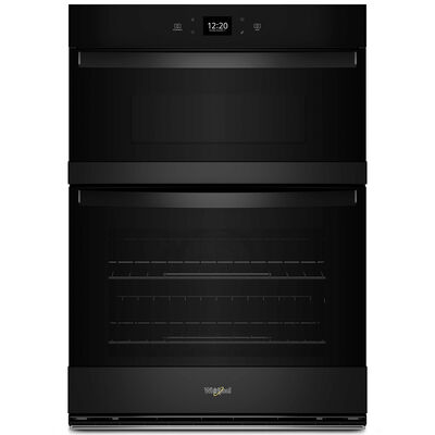 Whirlpool 30 in. 6.4 cu. ft. Electric Smart Oven/Microwave Combo Wall Oven with Standard Convection & Self Clean - Black | WOEC5030LB