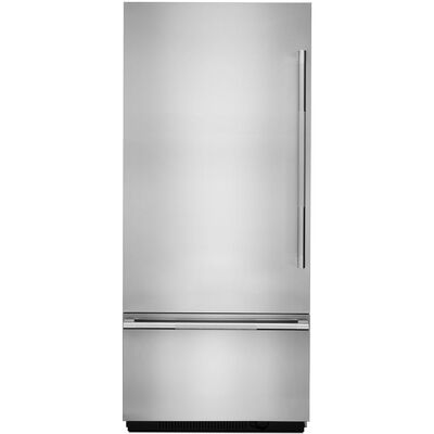 JennAir 36 in. Left-Hinged Built-In 20.9 cu. ft. Counter Depth Bottom Freezer Refrigerator - Custom Panel Ready | JB36NXFXLE