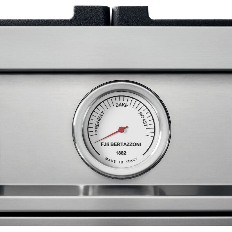 Bertazzoni Heritage Series 48 in. 7.1 cu. ft. Dual Convection Double Oven Gas Range with 6 Sealed Burners & Griddle - Matte Black, Matte Black, hires