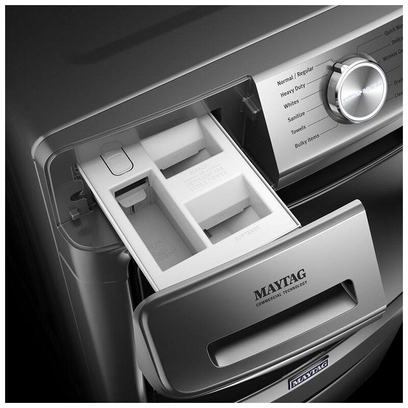 Maytag 27 in. 7.3 cu. ft. Stackable Electric Dryer with Extra Power, Sanitize, Steam & Quick Dry Cycle - Metallic Slate, Metallic Slate, hires